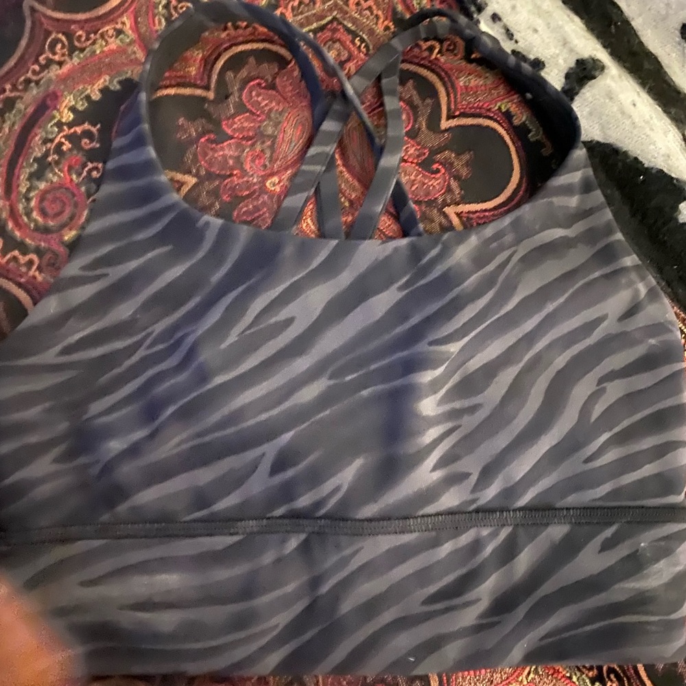 Lululemon zebra print sports bra